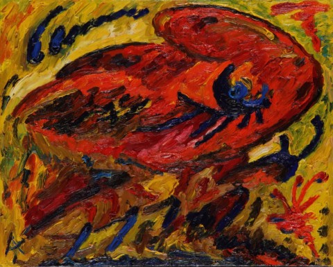 «Бабочка», левая часть диптиха, Рената Малютина, 2008, холст, масло, 40х50, серия «Метаморфозы»