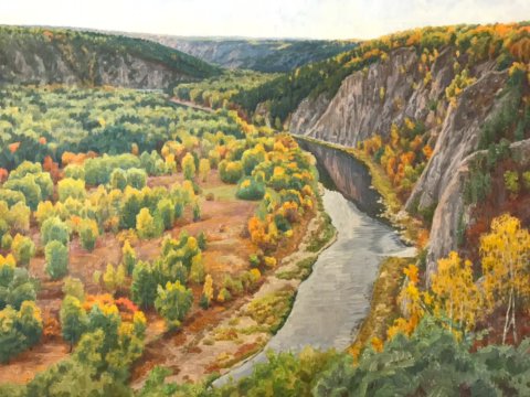 На открытии персональной выставки башкирского художника Рашита Хабирова