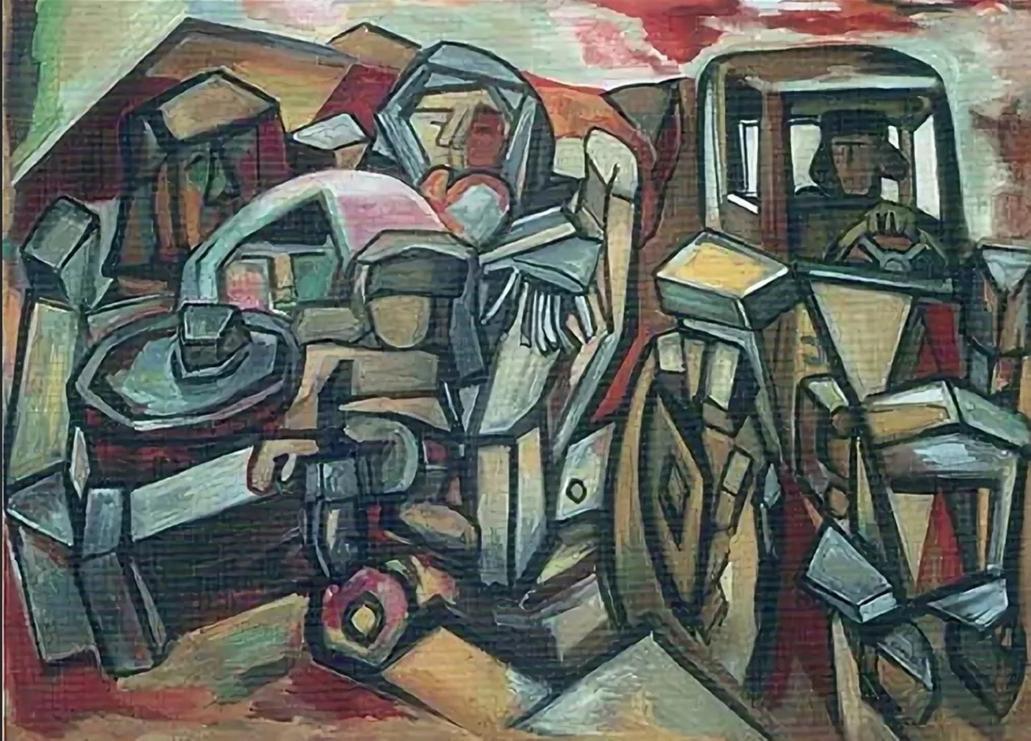 «На тракторе Беларусь» (варинант I), Михаил Назаров, 1969, холст, темпера