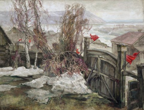 «Праздник на окраине», Александр Тюлькин (1888-1980), 1948, холст, темпера, 100х128