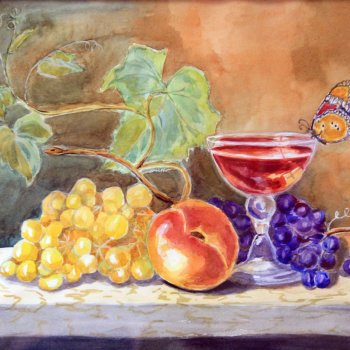 «Натюрморт с виноградником», Нина Чиглинцева